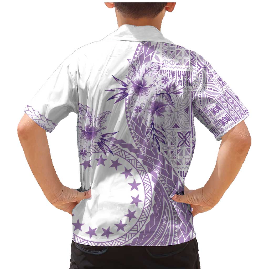 Kia Orana Cook Islands Family Matching Mermaid Dress and Hawaiian Shirt Tiare and Stars - Lavender