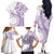 Kia Orana Cook Islands Family Matching Off The Shoulder Long Sleeve Dress and Hawaiian Shirt Tiare and Stars - Lavender