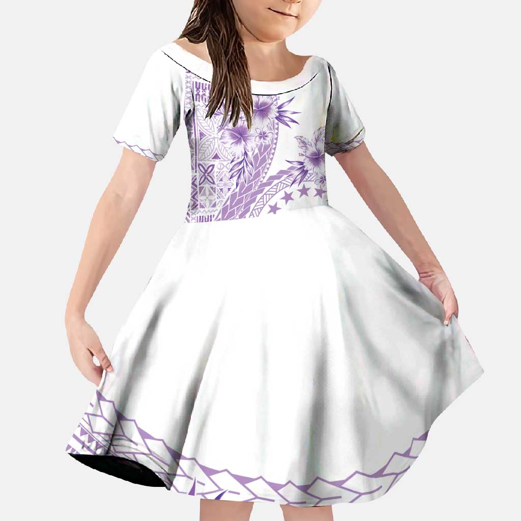 Kia Orana Cook Islands Family Matching Off Shoulder Maxi Dress and Hawaiian Shirt Tiare and Stars - Lavender