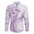 Kia Orana Cook Islands Family Matching Off Shoulder Short Dress and Hawaiian Shirt Tiare and Stars - Lavender