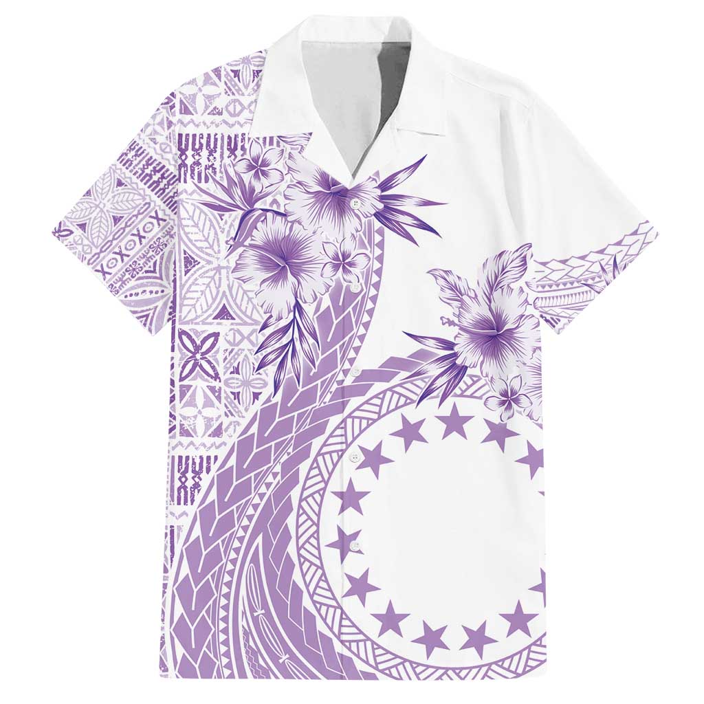 Kia Orana Cook Islands Family Matching Tank Maxi Dress and Hawaiian Shirt Tiare and Stars - Lavender