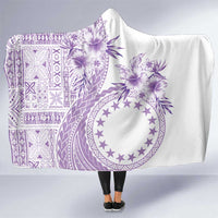 Kia Orana Cook Islands Hooded Blanket Tiare and Stars - Lavender LT7 One Size Lavender - Polynesian Pride