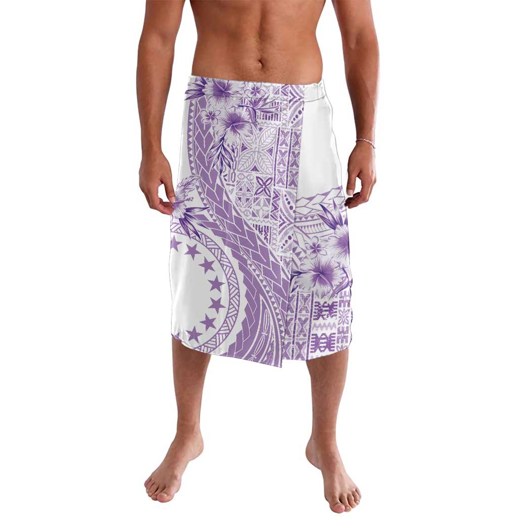 Kia Orana Cook Islands Lavalava Tiare and Stars - Lavender LT7 Lavender - Polynesian Pride