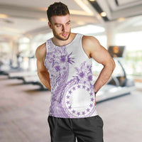 Kia Orana Cook Islands Men Tank Top Tiare and Stars - Lavender LT7 Lavender - Polynesian Pride