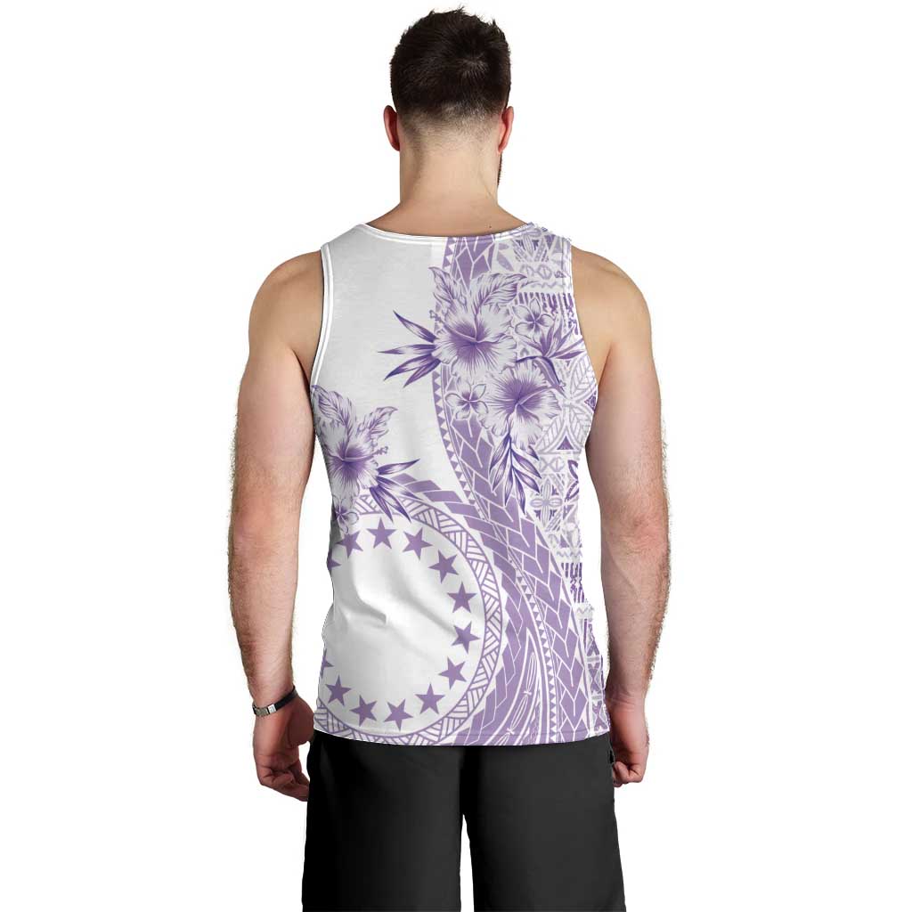 Kia Orana Cook Islands Men Tank Top Tiare and Stars - Lavender LT7 - Polynesian Pride