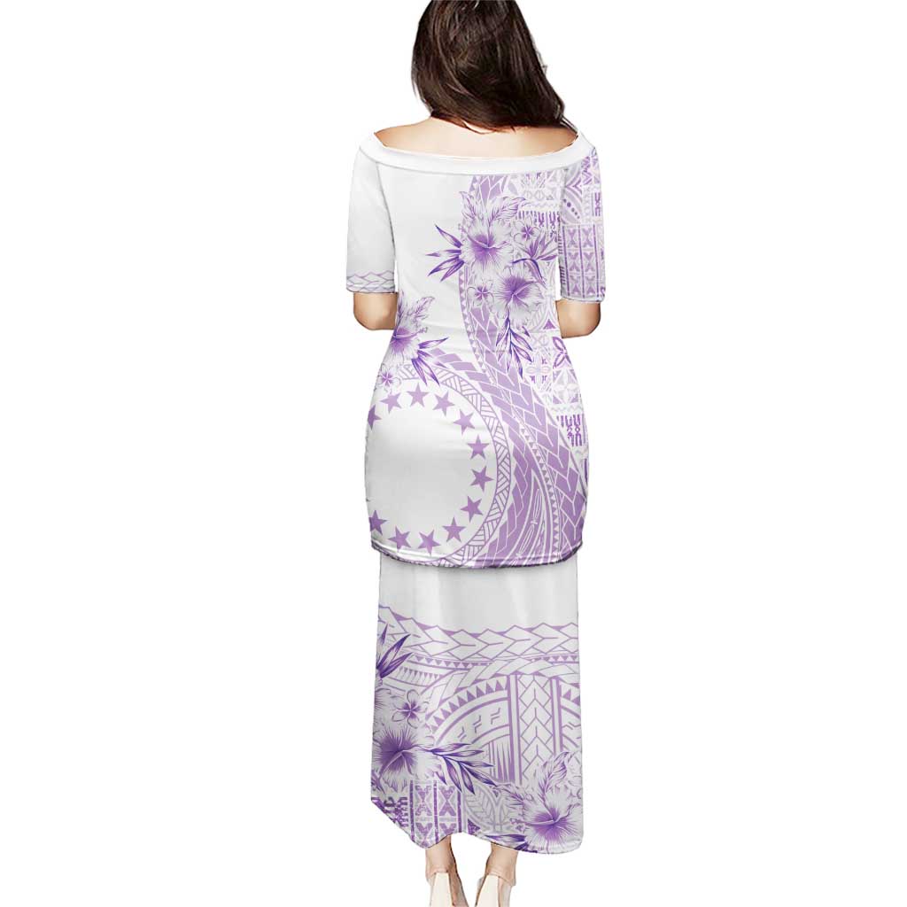 Kia Orana Cook Islands Puletasi Tiare and Stars - Lavender LT7 - Polynesian Pride