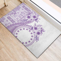 Kia Orana Cook Islands Rubber Doormat Tiare and Stars - Lavender LT7 - Polynesian Pride