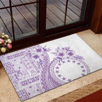 Kia Orana Cook Islands Rubber Doormat Tiare and Stars - Lavender LT7 - Polynesian Pride