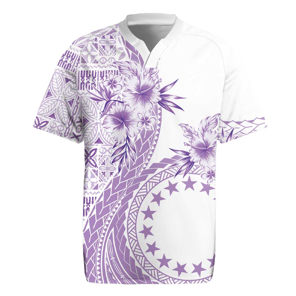 Kia Orana Cook Islands Rugby Jersey Tiare and Stars - Lavender