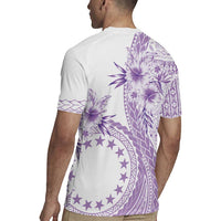 Kia Orana Cook Islands Rugby Jersey Tiare and Stars - Lavender LT7 - Polynesian Pride