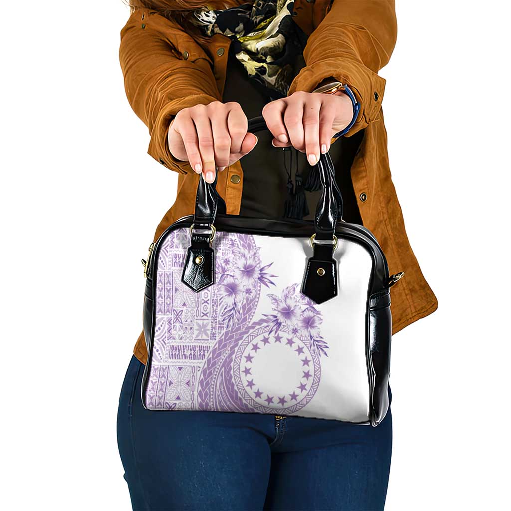 Kia Orana Cook Islands Shoulder Handbag Tiare and Stars - Lavender