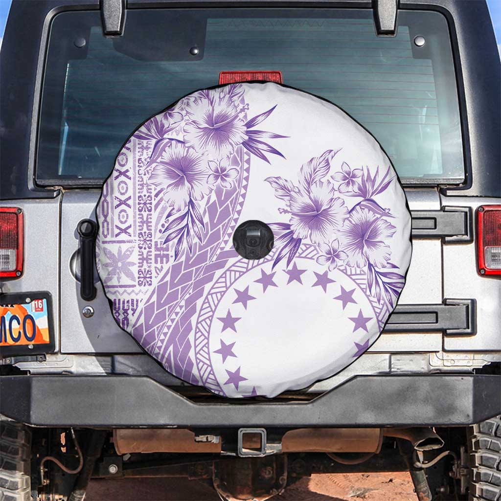 Kia Orana Cook Islands Spare Tire Cover Tiare and Stars - Lavender LT7 Lavender - Polynesian Pride