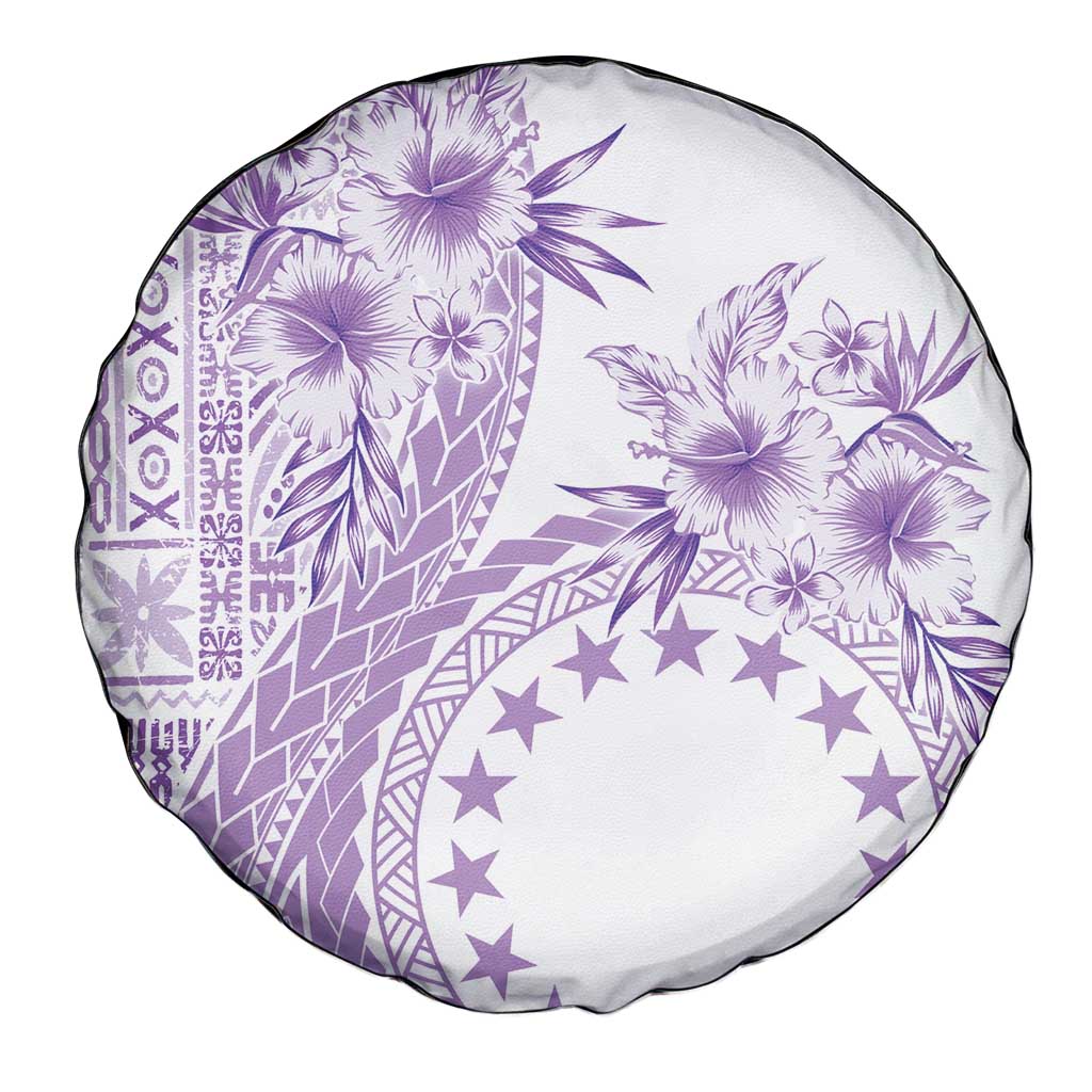 Kia Orana Cook Islands Spare Tire Cover Tiare and Stars - Lavender LT7 - Polynesian Pride