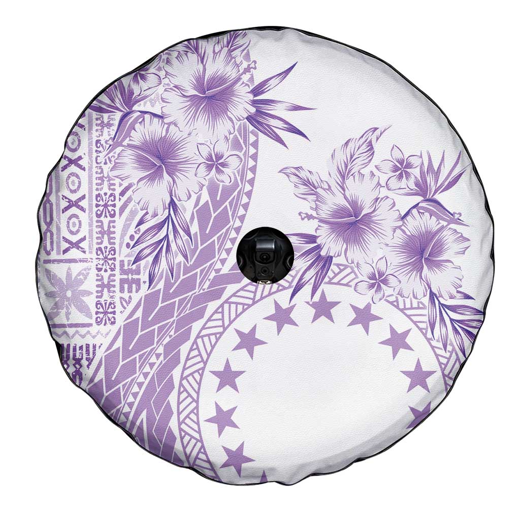 Kia Orana Cook Islands Spare Tire Cover Tiare and Stars - Lavender LT7 - Polynesian Pride