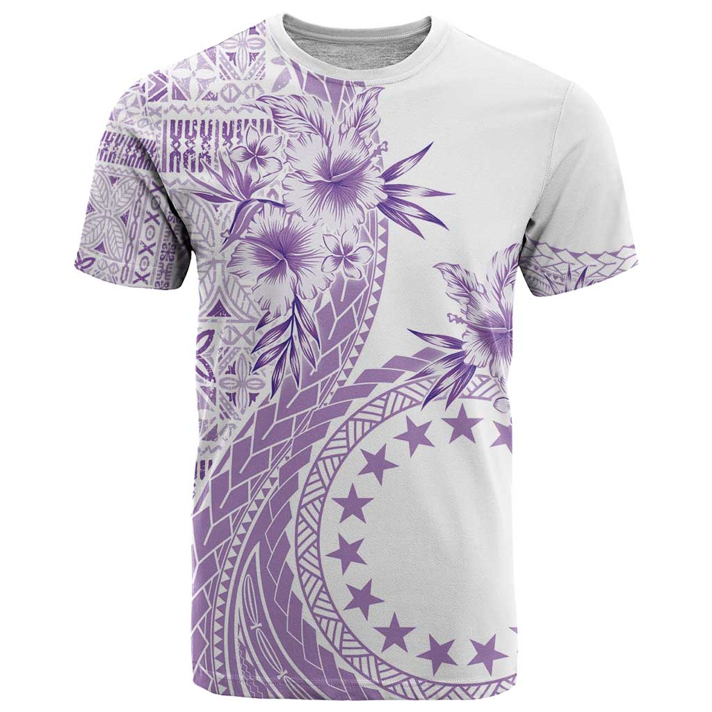 Kia Orana Cook Islands T Shirt Tiare and Stars - Lavender