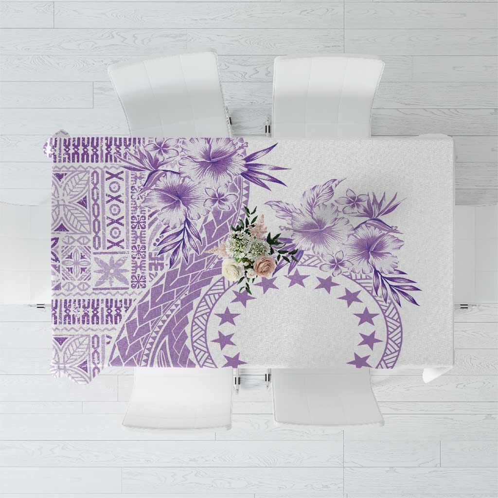 Kia Orana Cook Islands Tablecloth Tiare and Stars - Lavender LT7 Lavender - Polynesian Pride