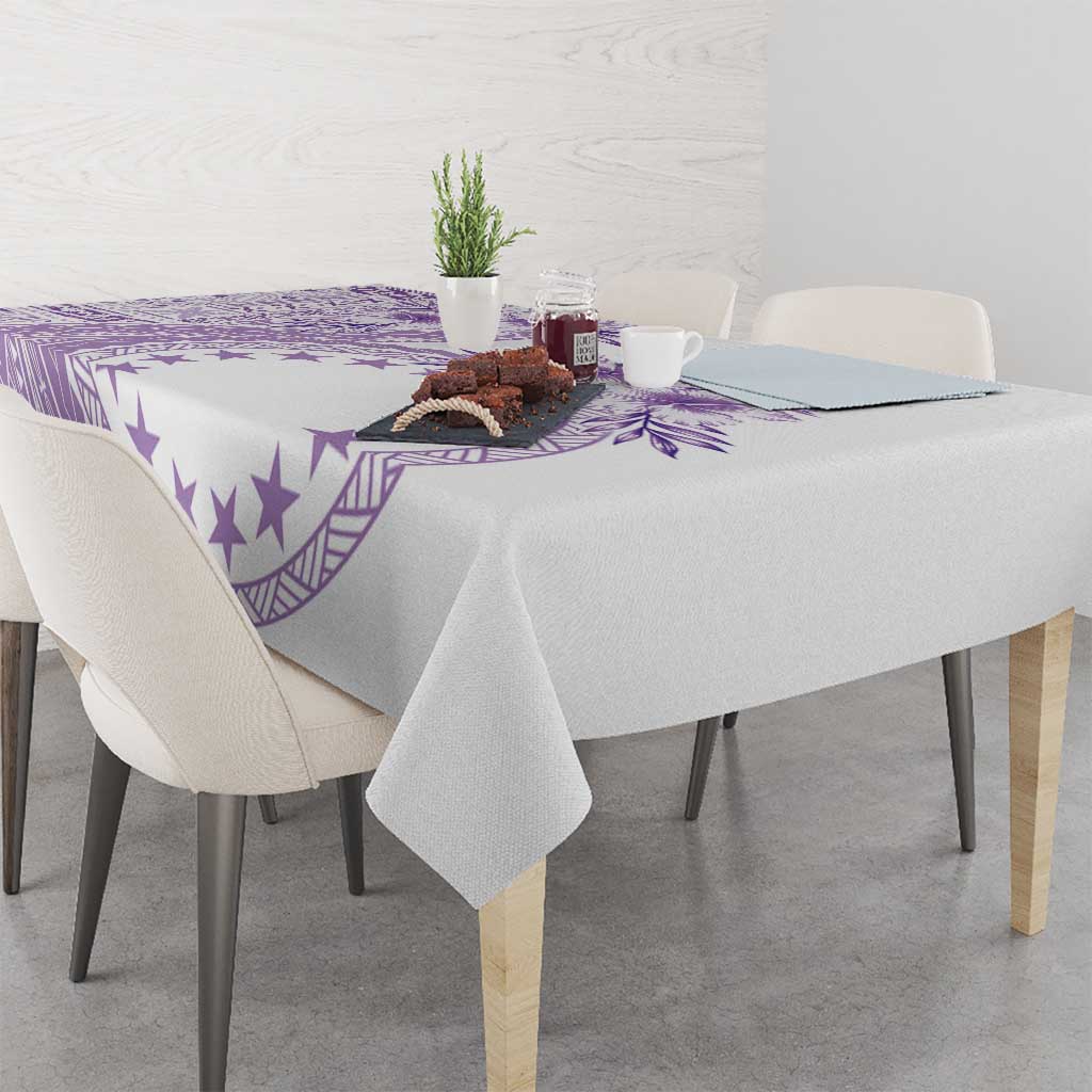 Kia Orana Cook Islands Tablecloth Tiare and Stars - Lavender LT7 - Polynesian Pride