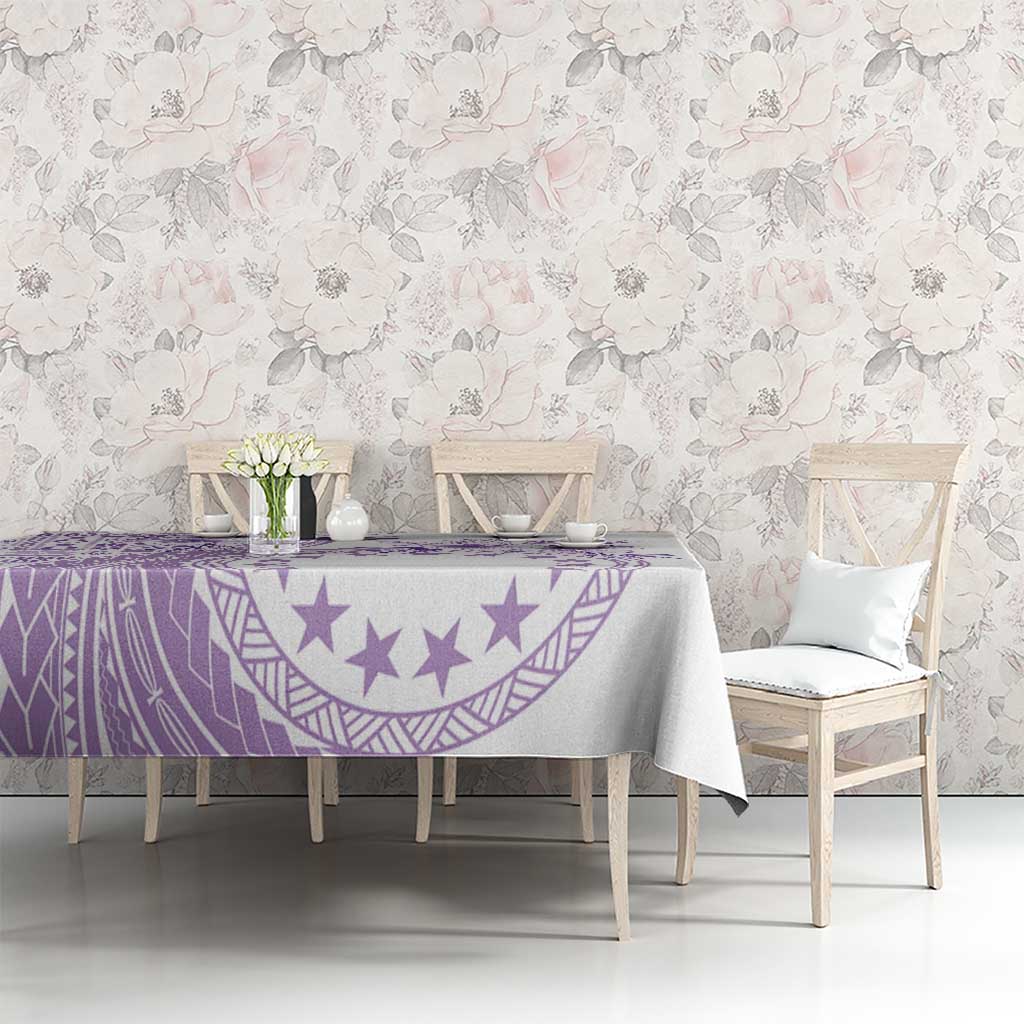 Kia Orana Cook Islands Tablecloth Tiare and Stars - Lavender LT7 - Polynesian Pride