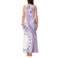 Kia Orana Cook Islands Tank Maxi Dress Tiare and Stars - Lavender LT7 - Polynesian Pride
