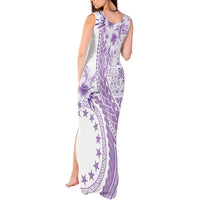 Kia Orana Cook Islands Tank Maxi Dress Tiare and Stars - Lavender LT7 - Polynesian Pride