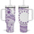 Kia Orana Cook Islands Tumbler With Handle Tiare & Stars - Lavender