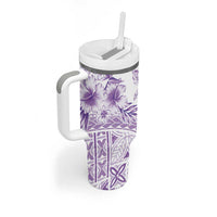 Kia Orana Cook Islands Tumbler With Handle Tiare & Stars - Lavender LT7 - Polynesian Pride