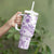 Kia Orana Cook Islands Tumbler With Handle Tiare & Stars - Lavender