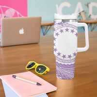 Kia Orana Cook Islands Tumbler With Handle Tiare & Stars - Lavender LT7 - Polynesian Pride