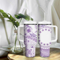 Kia Orana Cook Islands Tumbler With Handle Tiare & Stars - Lavender LT7 - Polynesian Pride