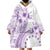 Kia Orana Cook Islands Wearable Blanket Hoodie Tiare and Stars - Lavender