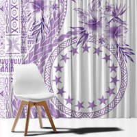 Kia Orana Cook Islands Window Curtain Tiare and Stars - Lavender LT7 - Polynesian Pride