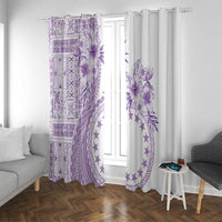 Kia Orana Cook Islands Window Curtain Tiare and Stars - Lavender LT7 With Grommets Lavender - Polynesian Pride