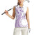 Kia Orana Cook Islands Women Sleeveless Polo Shirt Tiare and Stars - Lavender