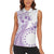 Kia Orana Cook Islands Women Sleeveless Polo Shirt Tiare and Stars - Lavender