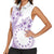 Kia Orana Cook Islands Women Sleeveless Polo Shirt Tiare and Stars - Lavender