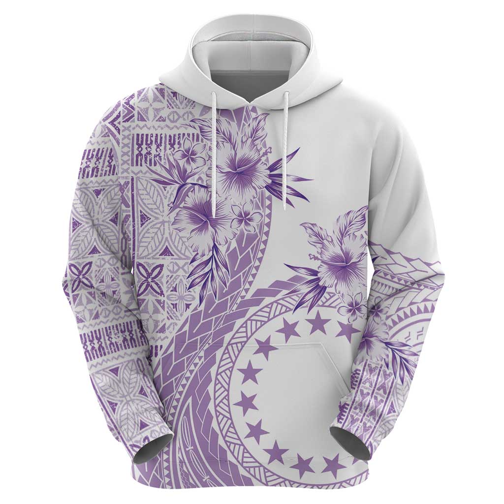 Kia Orana Cook Islands Zip Hoodie Tiare and Stars - Lavender