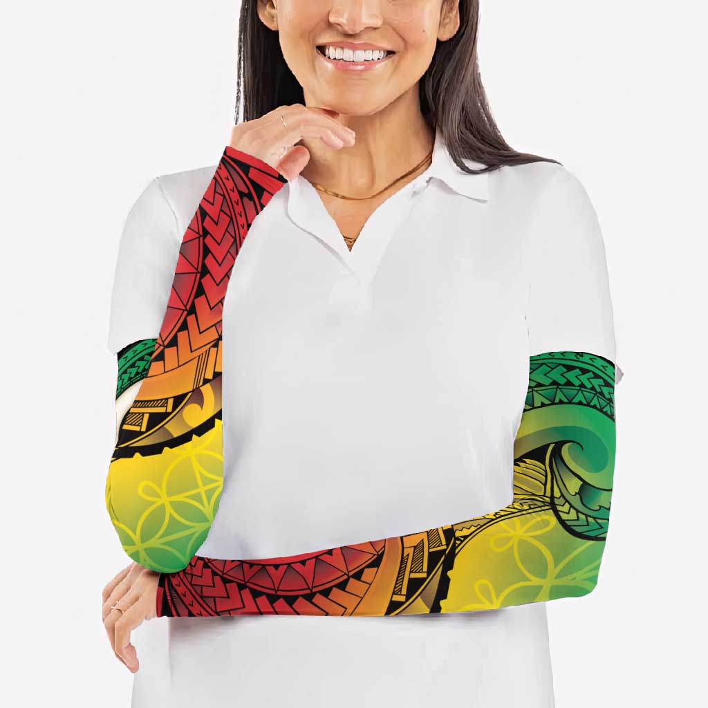 Vanuatu 45th Independence Anniversary Arm Sleeves Ni-Van Sandroing LT7 - Polynesian Pride