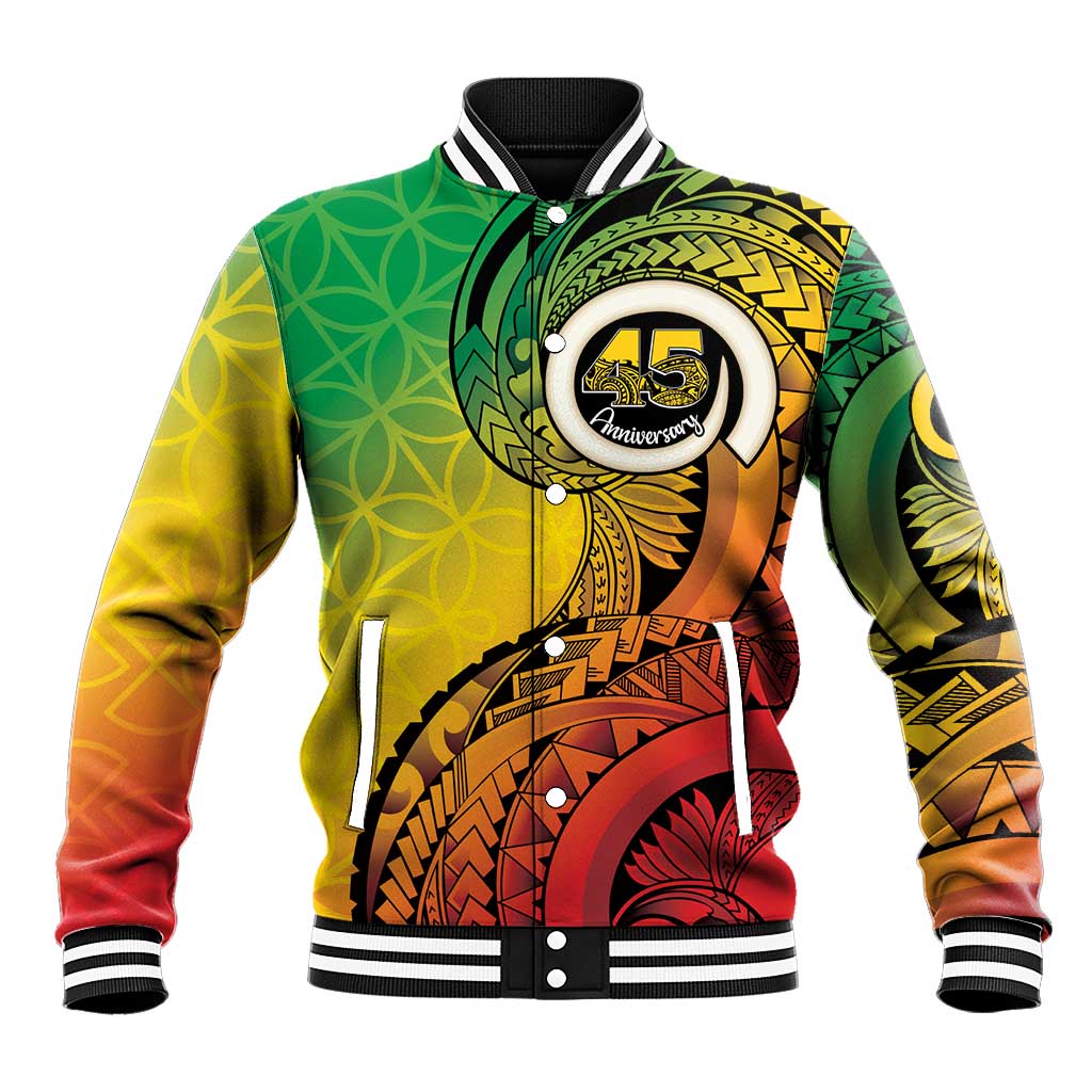 Vanuatu 45th Independence Anniversary Baseball Jacket Ni-Van Sandroing LT7 Unisex Colorful - Polynesian Pride