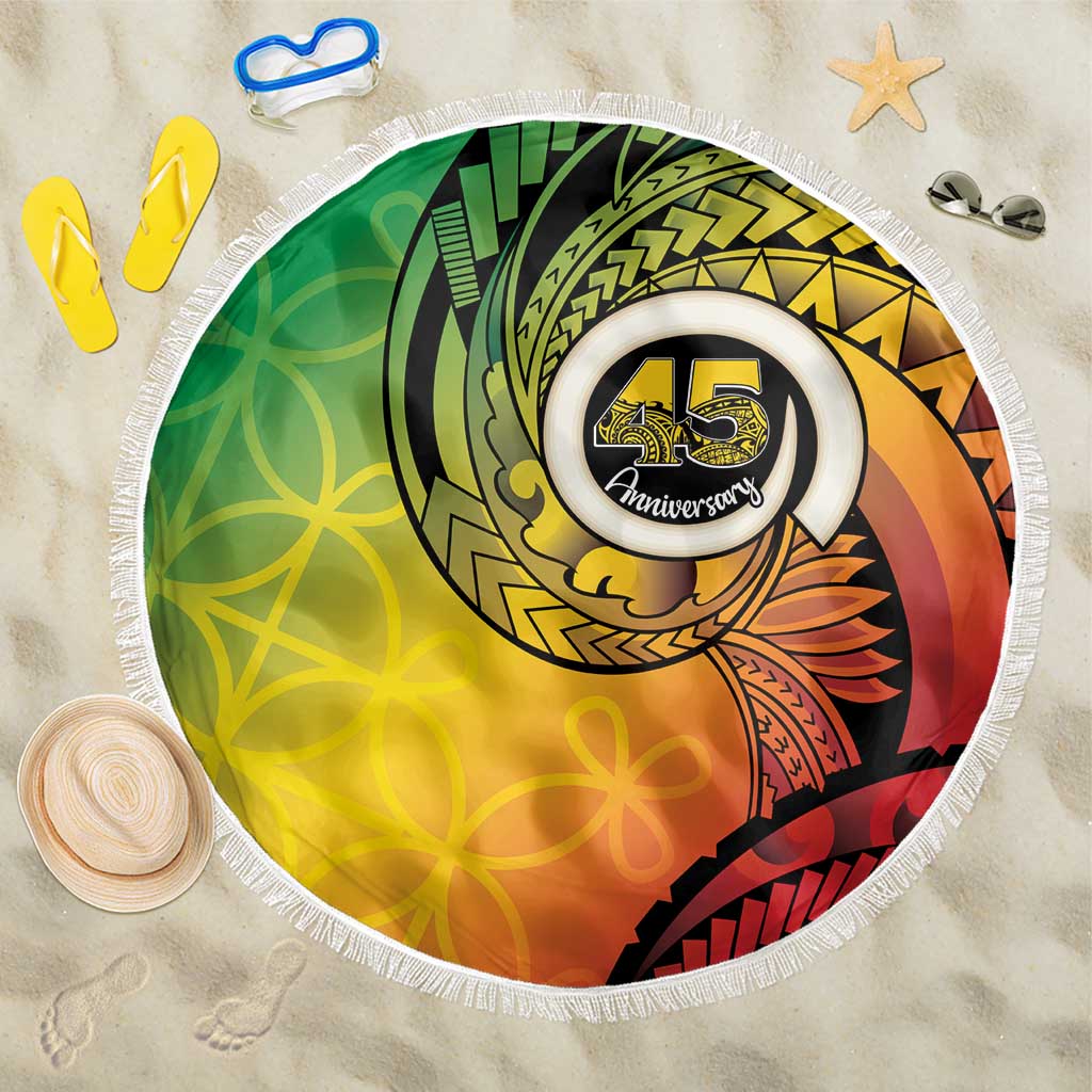 Vanuatu 45th Independence Anniversary Beach Blanket Ni-Van Sandroing LT7 One Size 150cm Colorful - Polynesian Pride