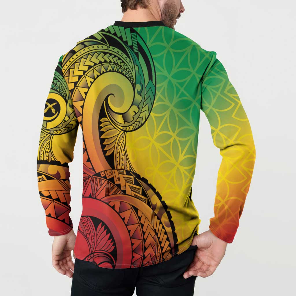 Vanuatu 45th Independence Anniversary Button Sweatshirt Ni-Van Sandroing LT7 - Polynesian Pride