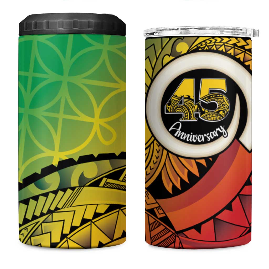 Vanuatu 45th Independence Anniversary 4 in 1 Can Cooler Tumbler Ni-Van Sandroing LT7 One Size: 16 oz Colorful - Polynesian Pride