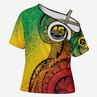 Vanuatu 45th Independence Anniversary Cross Shoulder Shirt Ni-Van Sandroing LT7 Female Colorful - Polynesian Pride