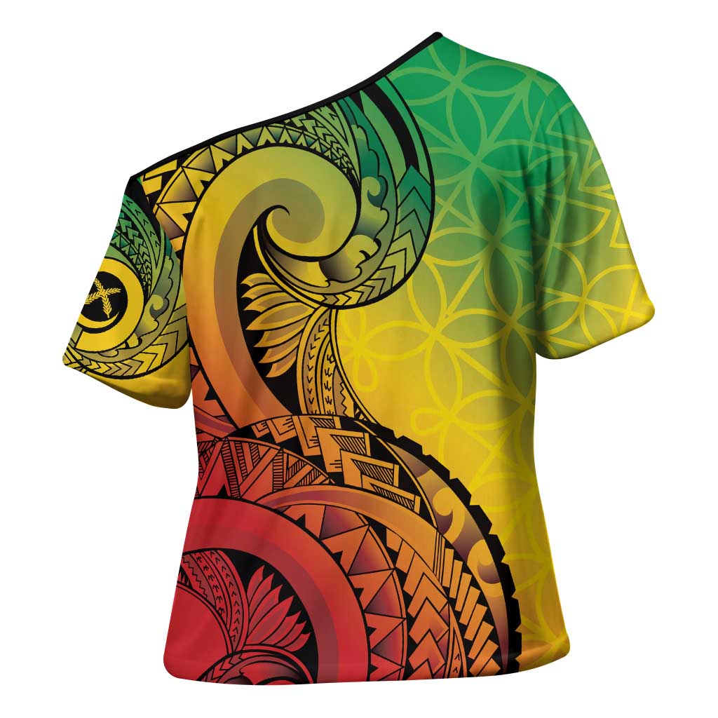 Vanuatu 45th Independence Anniversary Cross Shoulder Shirt Ni-Van Sandroing LT7 - Polynesian Pride