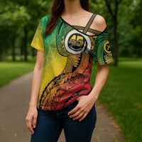 Vanuatu 45th Independence Anniversary Cross Shoulder Shirt Ni-Van Sandroing LT7 - Polynesian Pride
