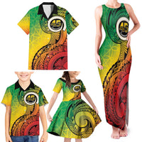 Vanuatu 45th Independence Anniversary Family Matching Tank Maxi Dress and Hawaiian Shirt Ni-Van Sandroing - Polynesian Pride
