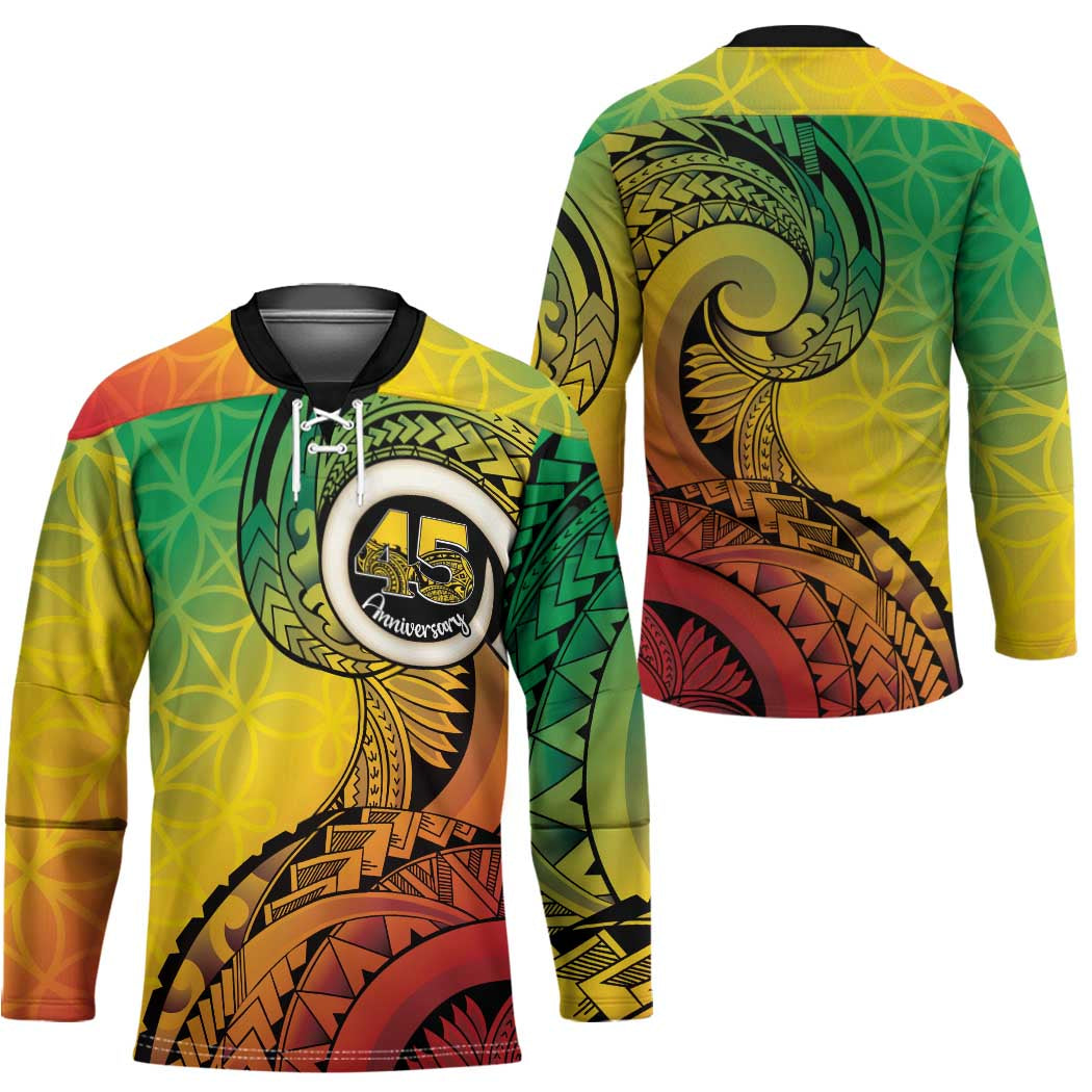 Vanuatu 45th Independence Anniversary Hockey Jersey Ni-Van Sandroing - Polynesian Pride