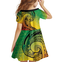 Vanuatu 45th Independence Anniversary Kid Short Sleeve Dress Ni-Van Sandroing - Polynesian Pride