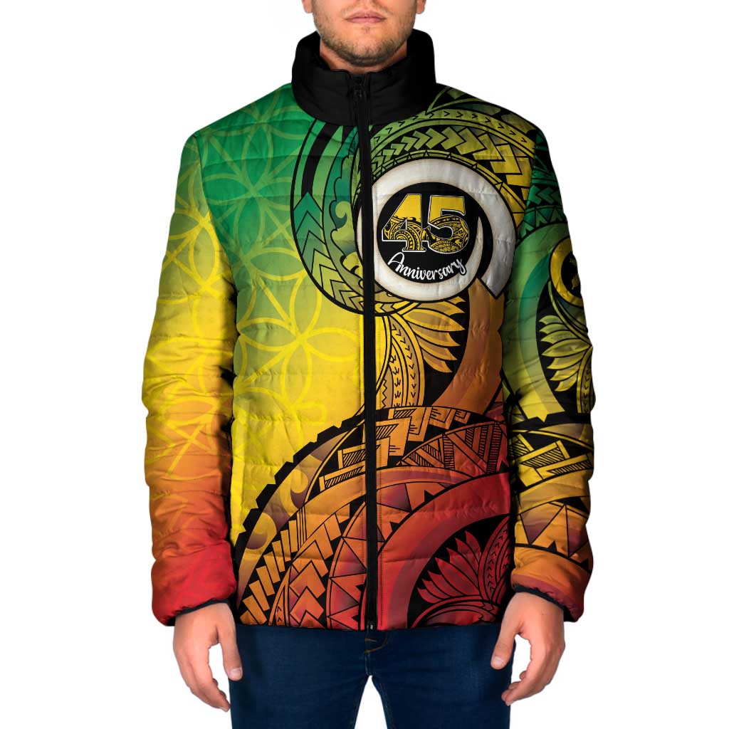 Vanuatu 45th Independence Anniversary Padded Jacket Ni-Van Sandroing LT7 Men Colorful - Polynesian Pride