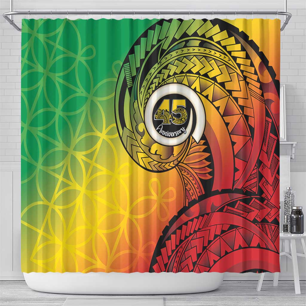 Vanuatu 45th Independence Anniversary Shower Curtain Ni-Van Sandroing - Polynesian Pride