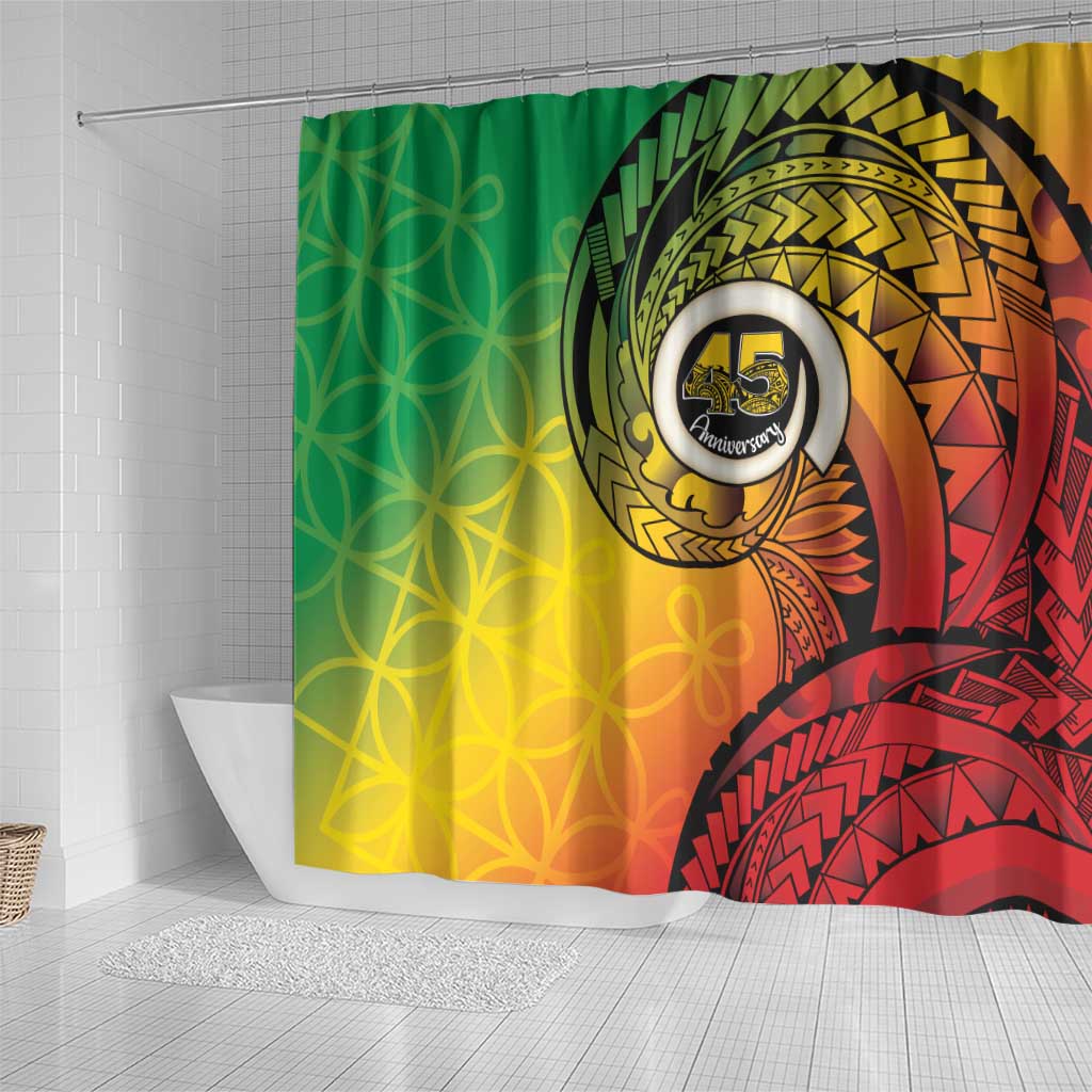 Vanuatu 45th Independence Anniversary Shower Curtain Ni-Van Sandroing - Polynesian Pride